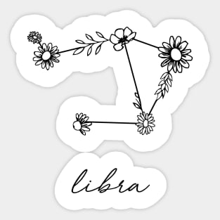 Libra Zodiac Wildflower Constellation Sticker